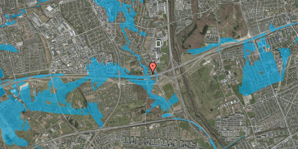 Oversvømmelsesrisiko fra vandløb på Bygaden 104, 2605 Brøndby