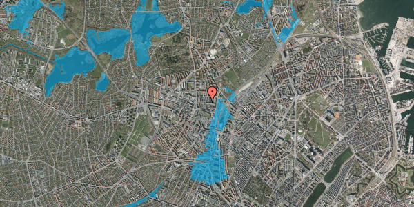 Oversvømmelsesrisiko fra vandløb på Bisiddervej 22, st. tv, 2400 København NV