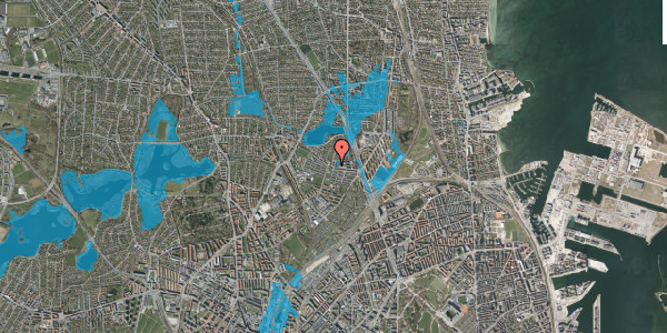 Oversvømmelsesrisiko fra vandløb på Emdrupvej 28C, st. , 2100 København Ø