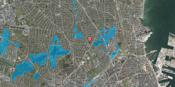 Oversvømmelsesrisiko fra vandløb på Emdrupvej 72, 3. , 2400 København NV