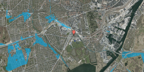 Oversvømmelsesrisiko fra vandløb på Poppelstykket 6, 4. 417, 2450 København SV