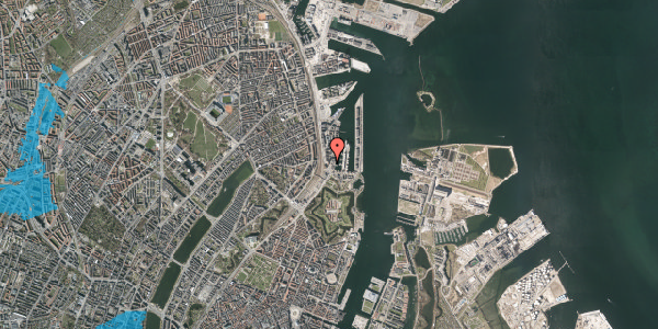 Oversvømmelsesrisiko fra vandløb på Dampfærgevej 3, st. th, 2100 København Ø