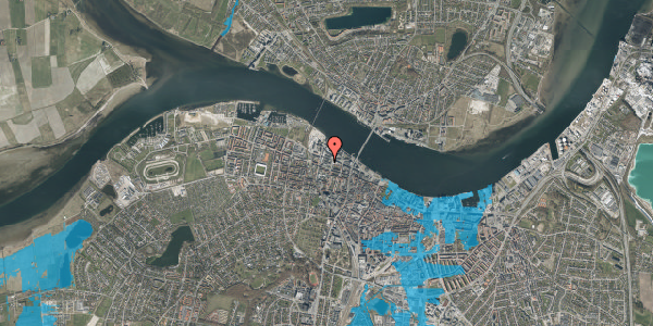Oversvømmelsesrisiko fra vandløb på Badehusvej 11, 9000 Aalborg