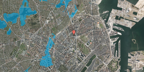 Oversvømmelsesrisiko fra vandløb på Teglværksgade 27B, st. tv, 2100 København Ø