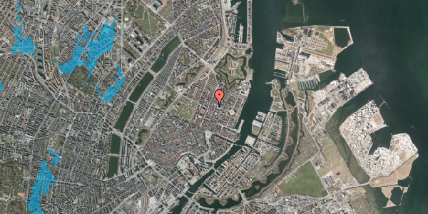 Oversvømmelsesrisiko fra vandløb på Store Kongensgade 75, 1264 København K