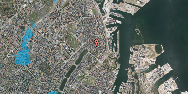 Oversvømmelsesrisiko fra vandløb på Willemoesgade 32, 2100 København Ø
