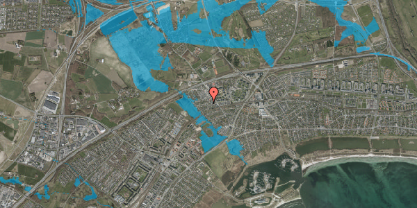 Oversvømmelsesrisiko fra vandløb på Nordfeldvej 4, 2665 Vallensbæk Strand