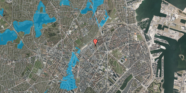 Oversvømmelsesrisiko fra vandløb på Emblasgade 121, 2100 København Ø