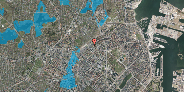 Oversvømmelsesrisiko fra vandløb på Emblasgade 109, 2100 København Ø