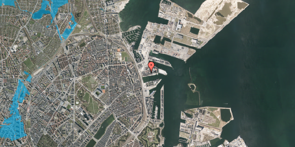 Oversvømmelsesrisiko fra vandløb på Trelleborggade 15, 2. 5, 2150 Nordhavn