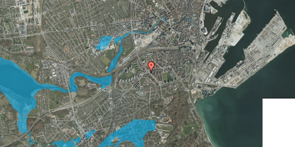 Oversvømmelsesrisiko fra vandløb på Harald Jensens Plads 12, 8000 Aarhus C