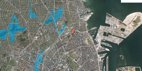 Oversvømmelsesrisiko fra vandløb på Bellmansgade 3A, 2100 København Ø