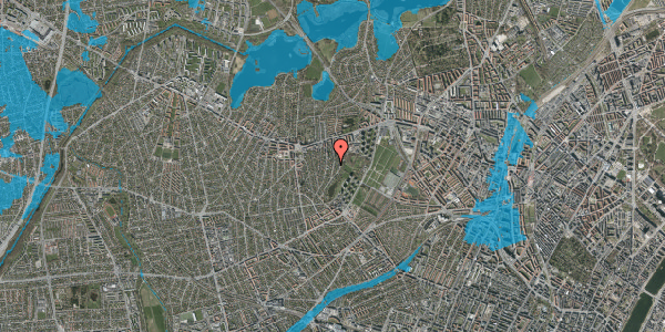 Oversvømmelsesrisiko fra vandløb på Arnesvej 36, 2700 Brønshøj