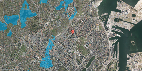 Oversvømmelsesrisiko fra vandløb på Teglværksgade 37, 3. tv, 2100 København Ø