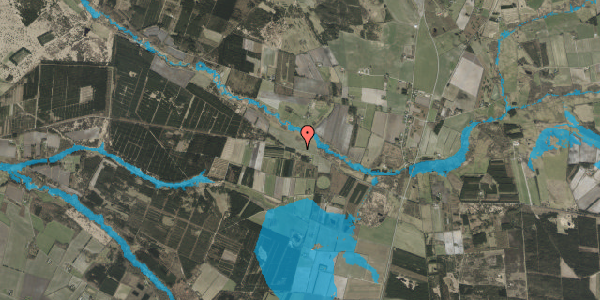 Oversvømmelsesrisiko fra vandløb på Rugbjergvej 17A, 7250 Hejnsvig
