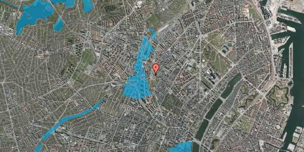 Oversvømmelsesrisiko fra vandløb på Farumgade 14, 2200 København N