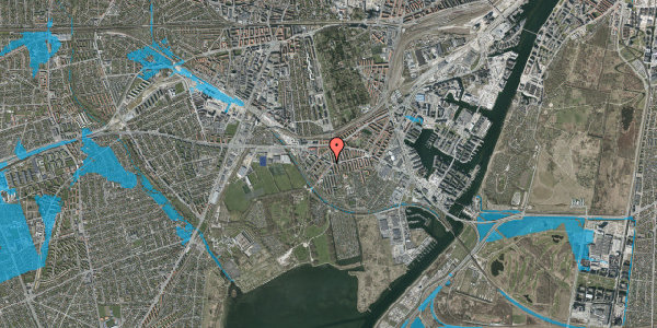 Oversvømmelsesrisiko fra vandløb på Stubmøllevej 1, 2450 København SV