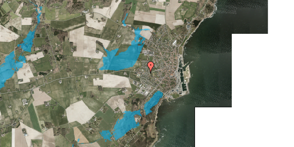 Oversvømmelsesrisiko fra vandløb på Gl Rønnevej 1B, 3730 Nexø