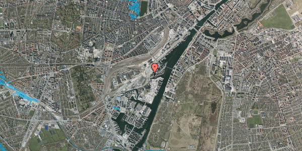 Oversvømmelsesrisiko fra vandløb på Havneholmen 12E, st. th, 2450 København SV
