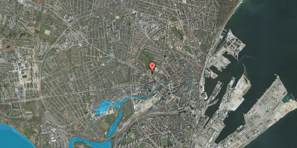 Oversvømmelsesrisiko fra vandløb på Eugen Warmings Vej 4, st. , 8000 Aarhus C