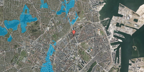 Oversvømmelsesrisiko fra vandløb på Valdemar Holmers Gade 32, 2100 København Ø