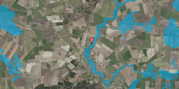 Oversvømmelsesrisiko fra vandløb på Nøddevej 1B, 6240 Løgumkloster