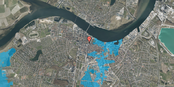 Oversvømmelsesrisiko fra vandløb på Adelgade 13, 9000 Aalborg