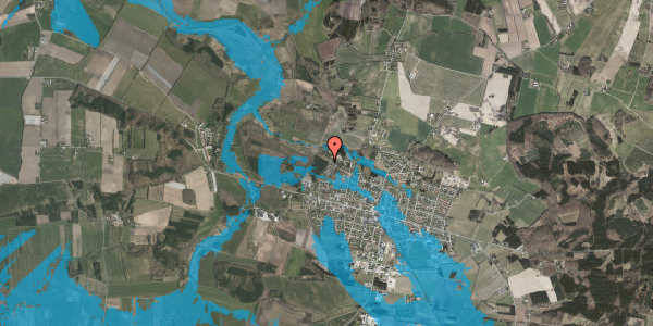 Oversvømmelsesrisiko fra vandløb på Nørgaardsvej 25, 8963 Auning