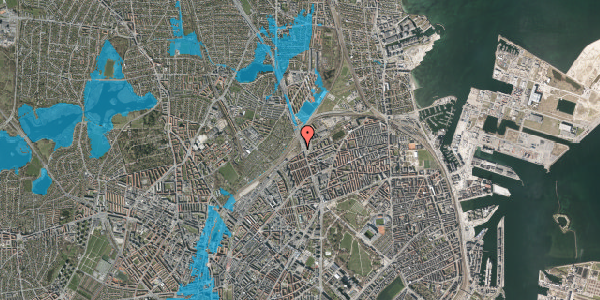 Oversvømmelsesrisiko fra vandløb på Lyngbyvej 97, 2100 København Ø