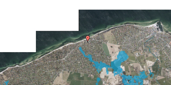 Oversvømmelsesrisiko fra vandløb på Tinkerupvej 1, 3250 Gilleleje