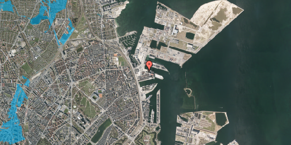 Oversvømmelsesrisiko fra vandløb på Sassnitzgade 10, 5. 4, 2150 Nordhavn