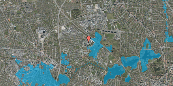 Oversvømmelsesrisiko fra vandløb på Gyngemose Parkvej 60, 2860 Søborg
