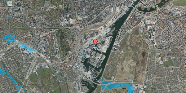 Oversvømmelsesrisiko fra vandløb på Pladehals Allé 22, 3. th, 2450 København SV