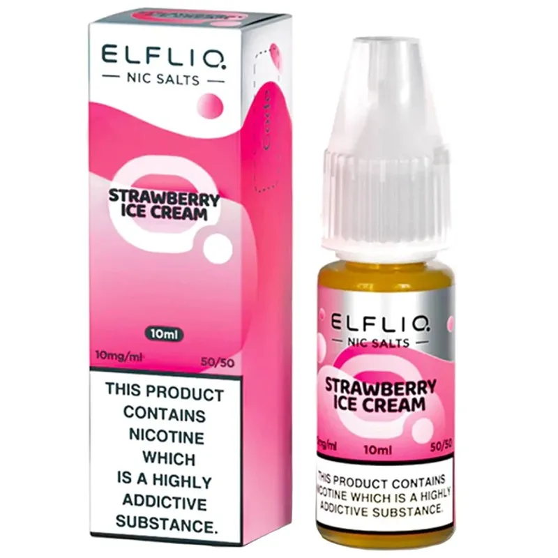 Delicious Strawberry Ice Cream Vape Juice ELFBAR ELFLIQ 10ml