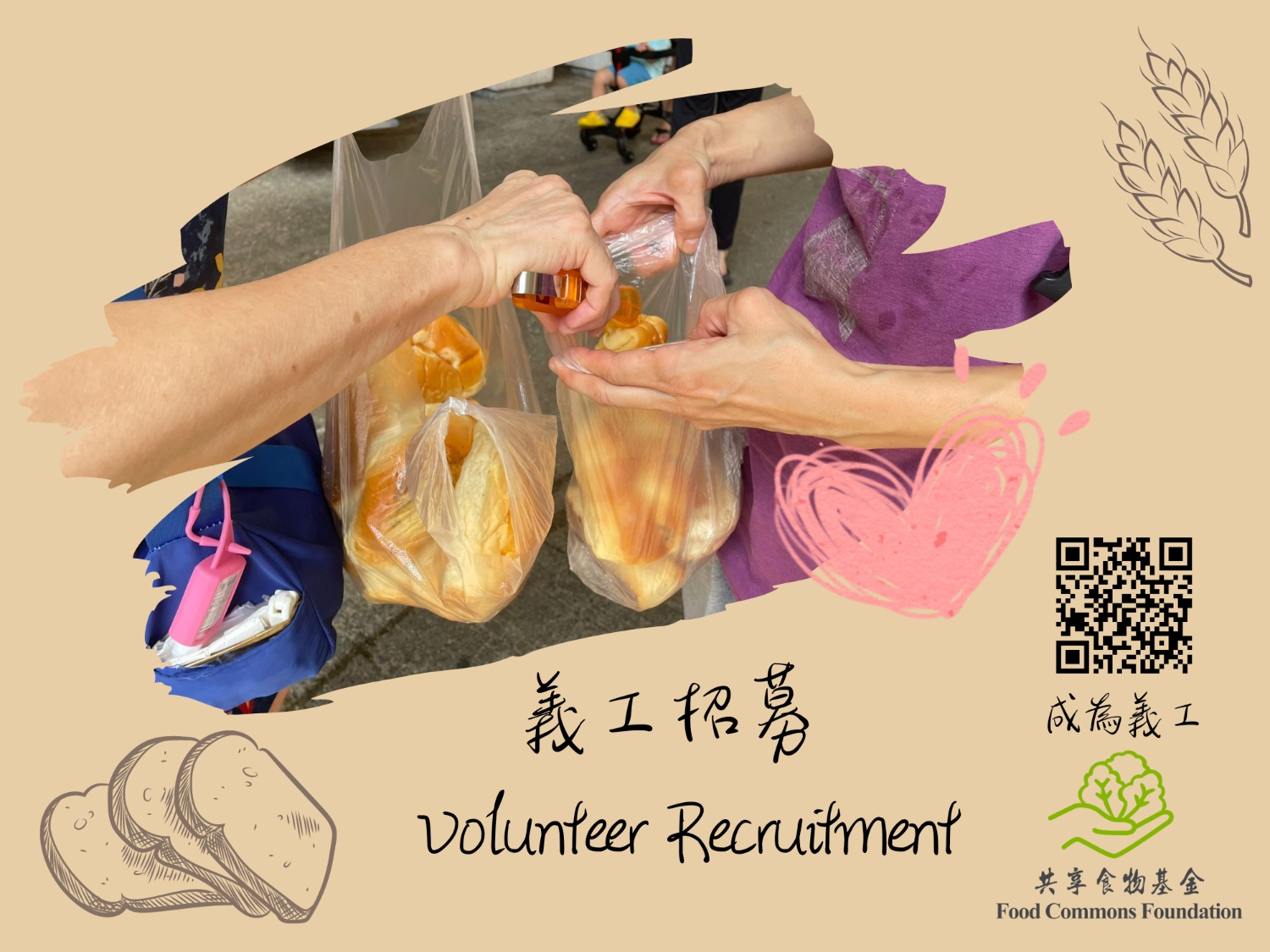 請即報名參加大埔麵包回收義工 (2024年2-5月)，成為義工 Volunteer for  now