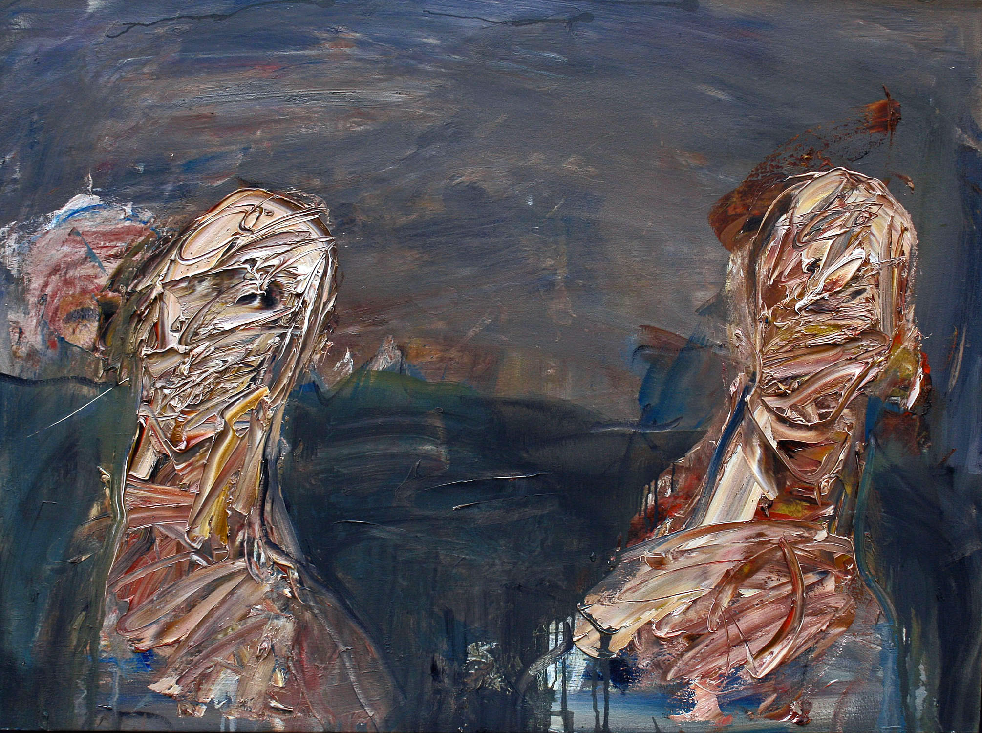 Two figures in a landscape 2008 30 22x40 22