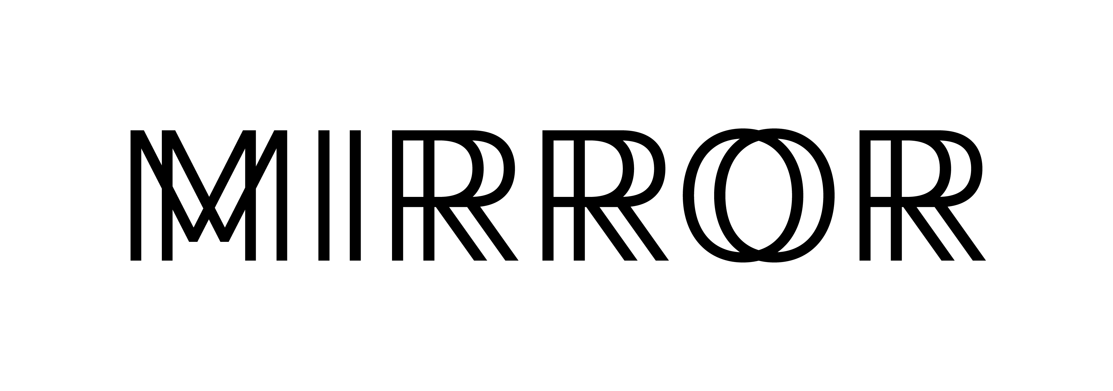 Mirror Logo Primary Offset x2 Black