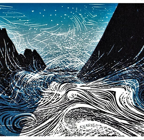 Colour woodcut print making