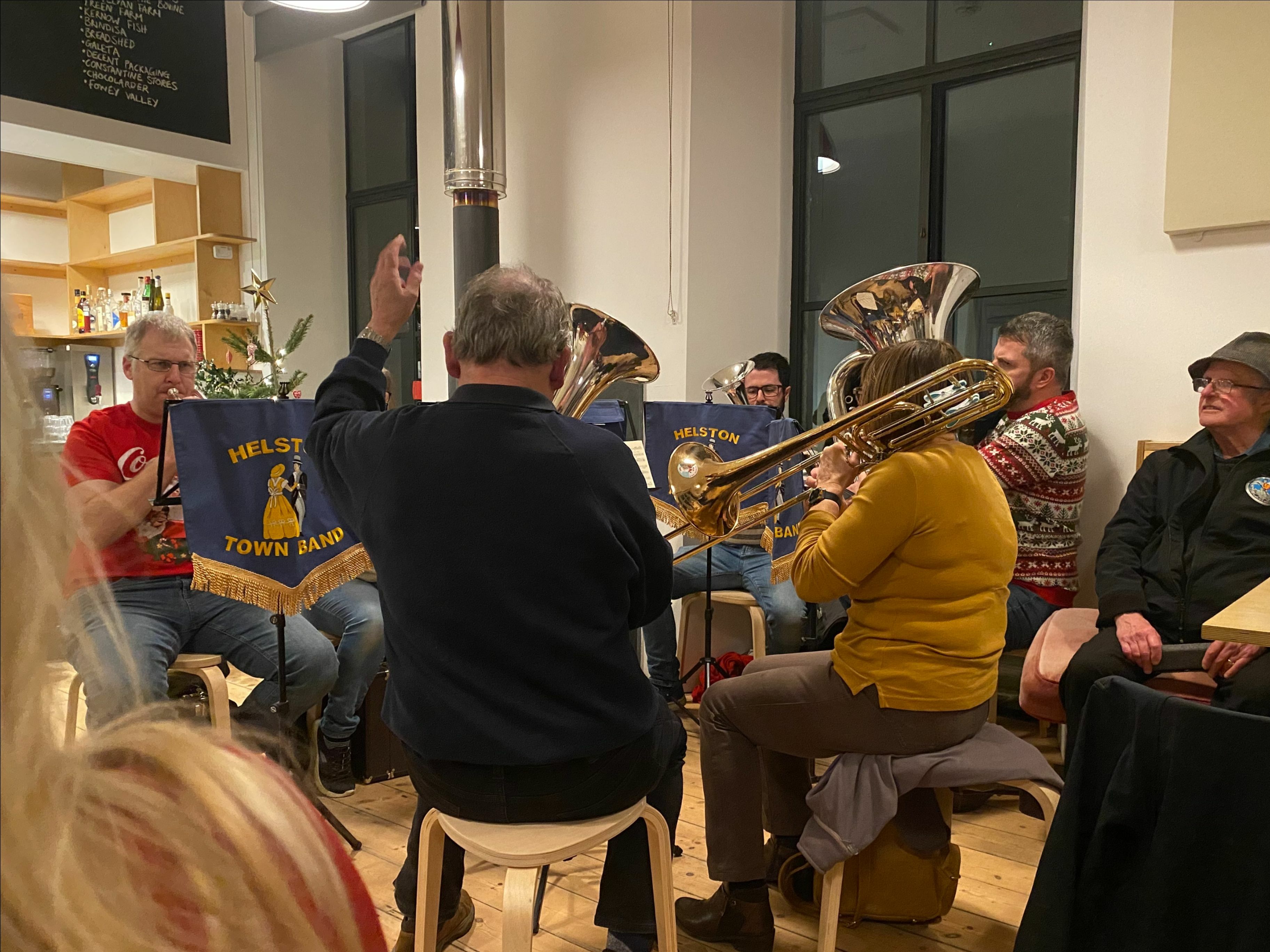helston town band performing cast cafe