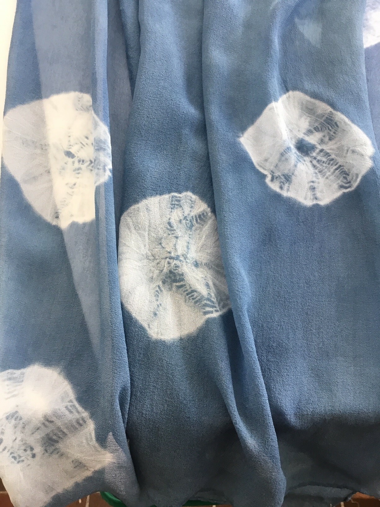 Indigo shibori scarf Jane Deane