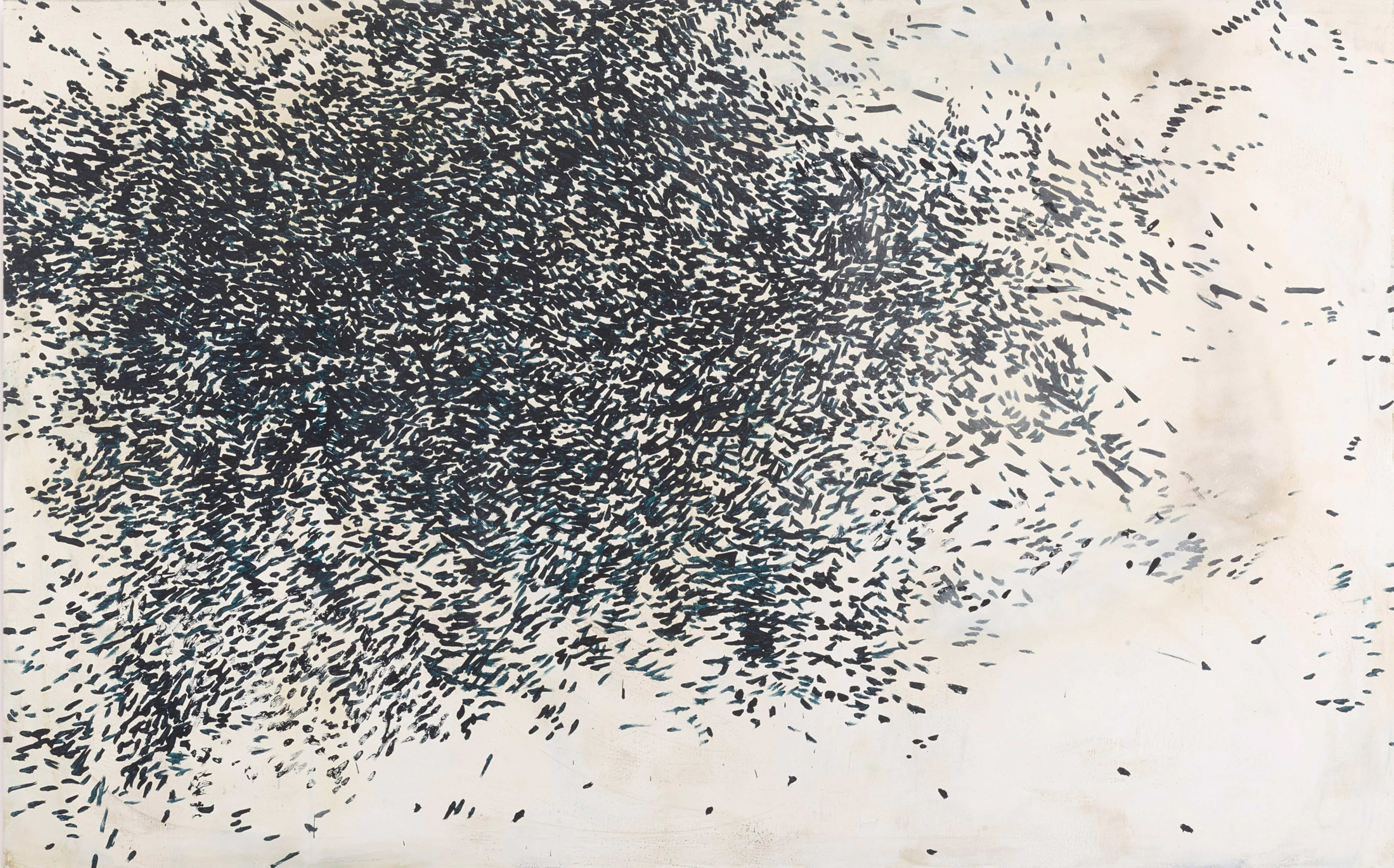 mixed media painting by Sam Lock entitled '9663' at Anima Mundi 'Murmurations'