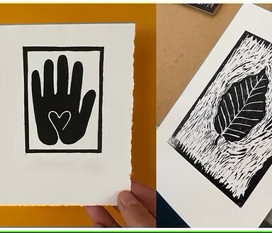 Self care symbols in print workshop with josie grant