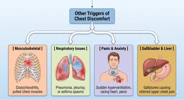 Other causes of chest pain include