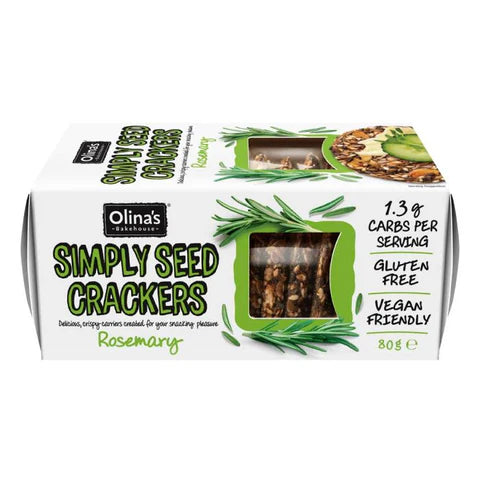Gluten Free Rosemary Seed Crackers - Olinas Bakehouse - 80g