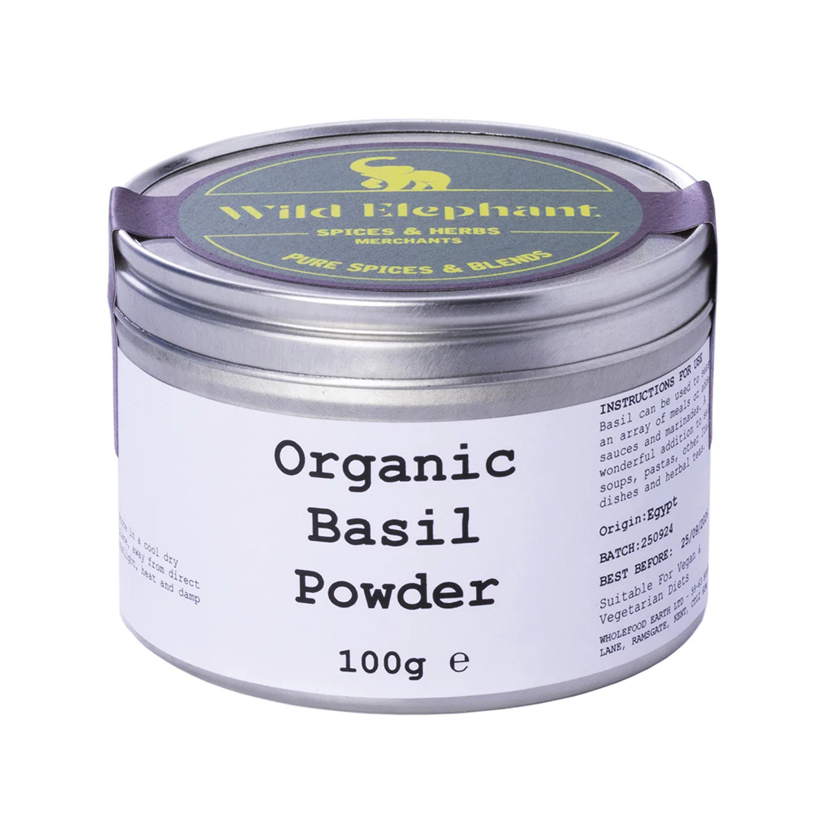 Organic Basil Powder - Wild Elephant