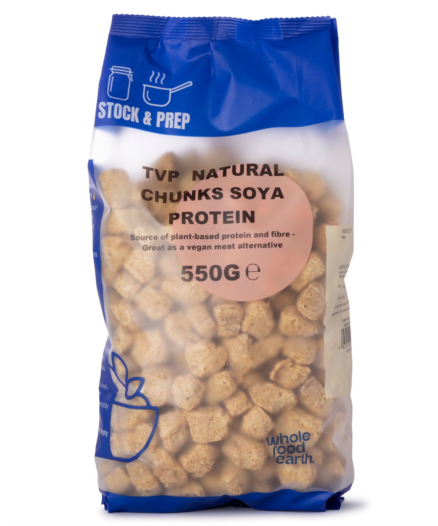 TVP Natural Chunks Soya Protein - Stock & Prep - 550g