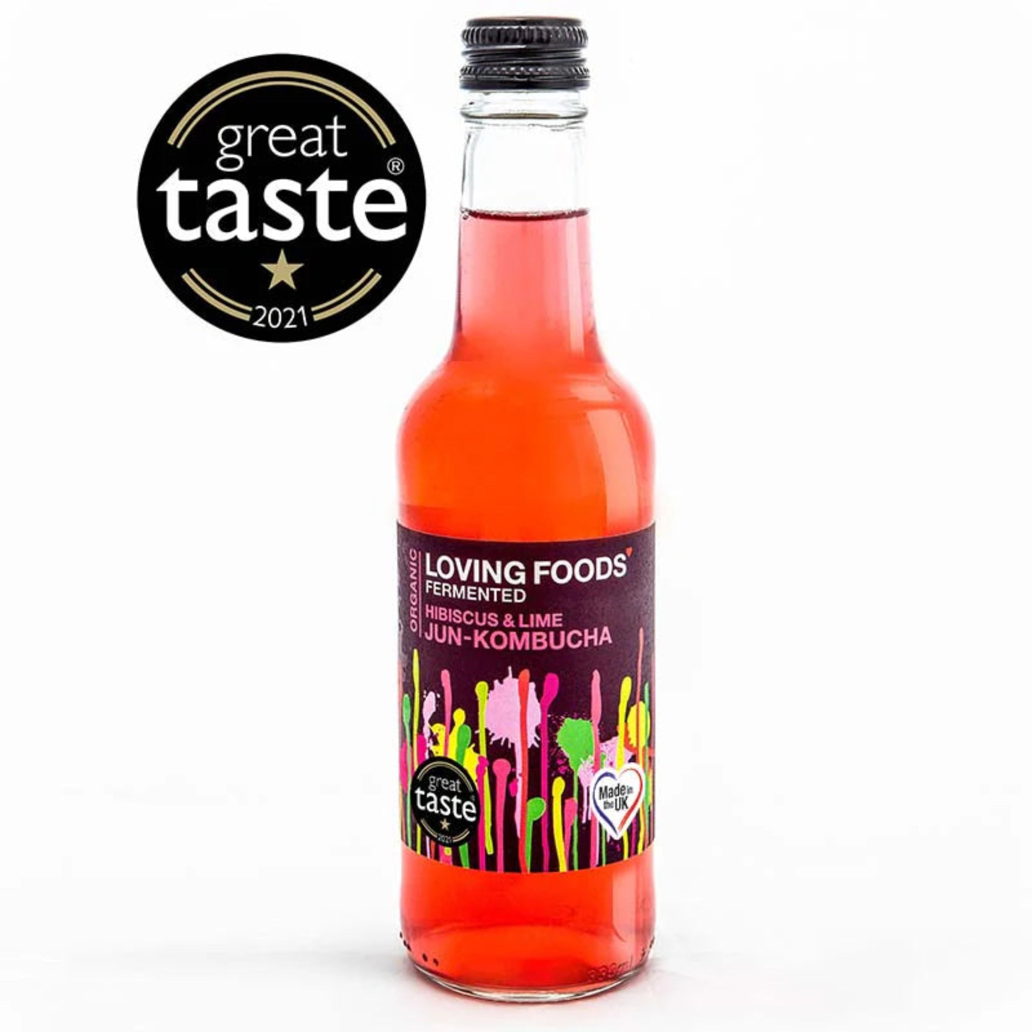Hibiscus & Lime Jun-Kombucha - Loving Foods - 330ml