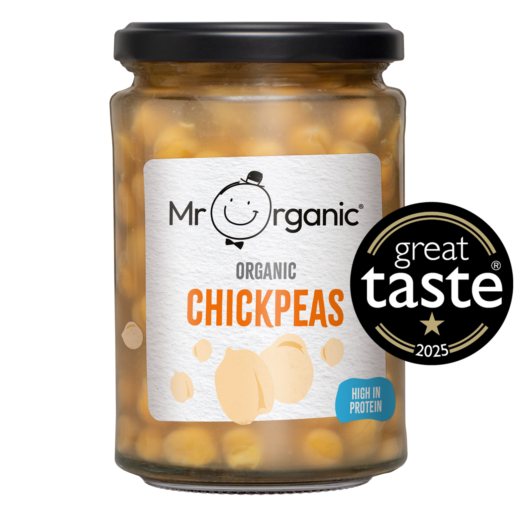 Organic Chickpea in glass jar