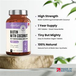Biotin 12000ug - 365 Tablets