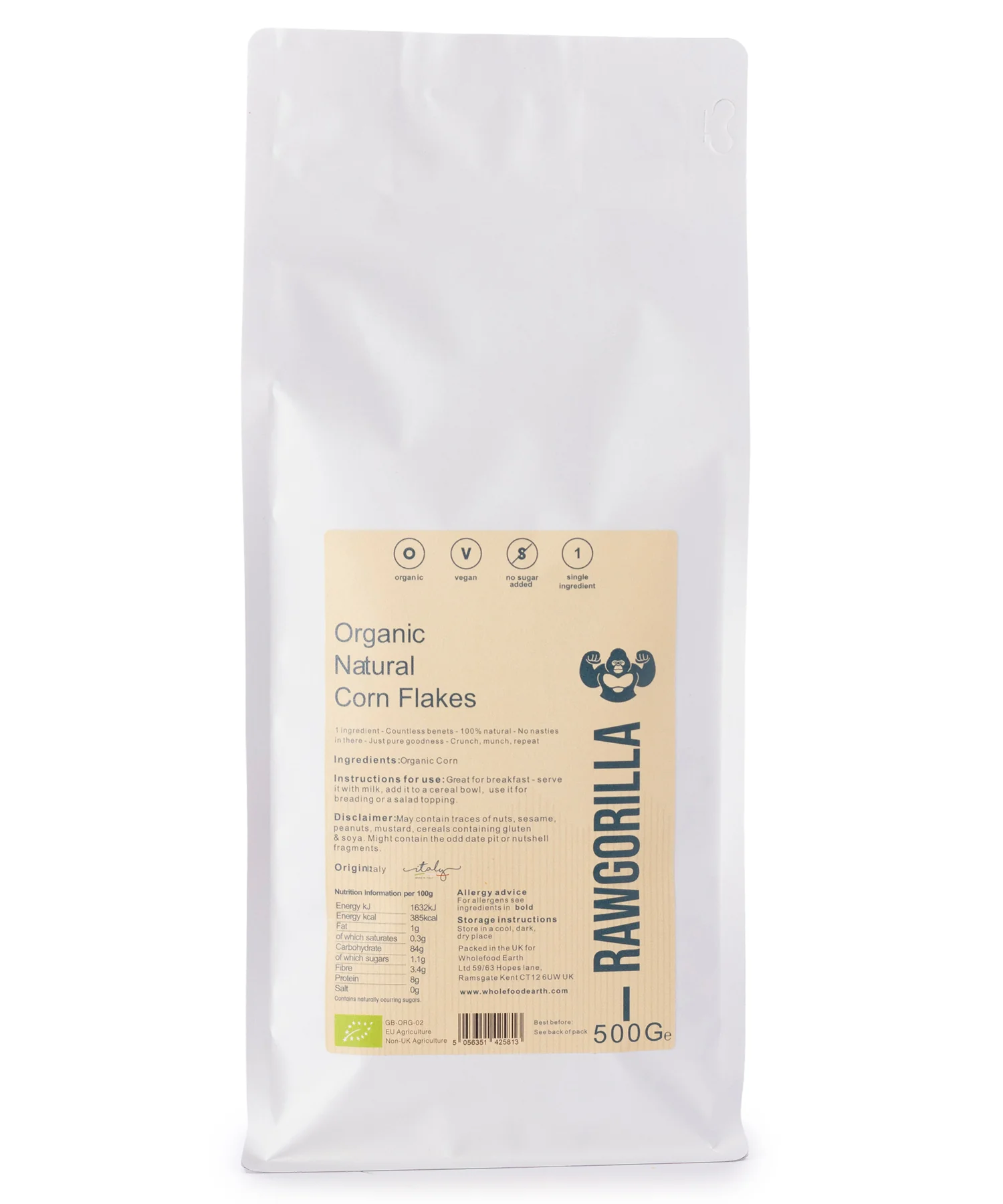 Organic Natural Corn Flakes - RAWGORILLA